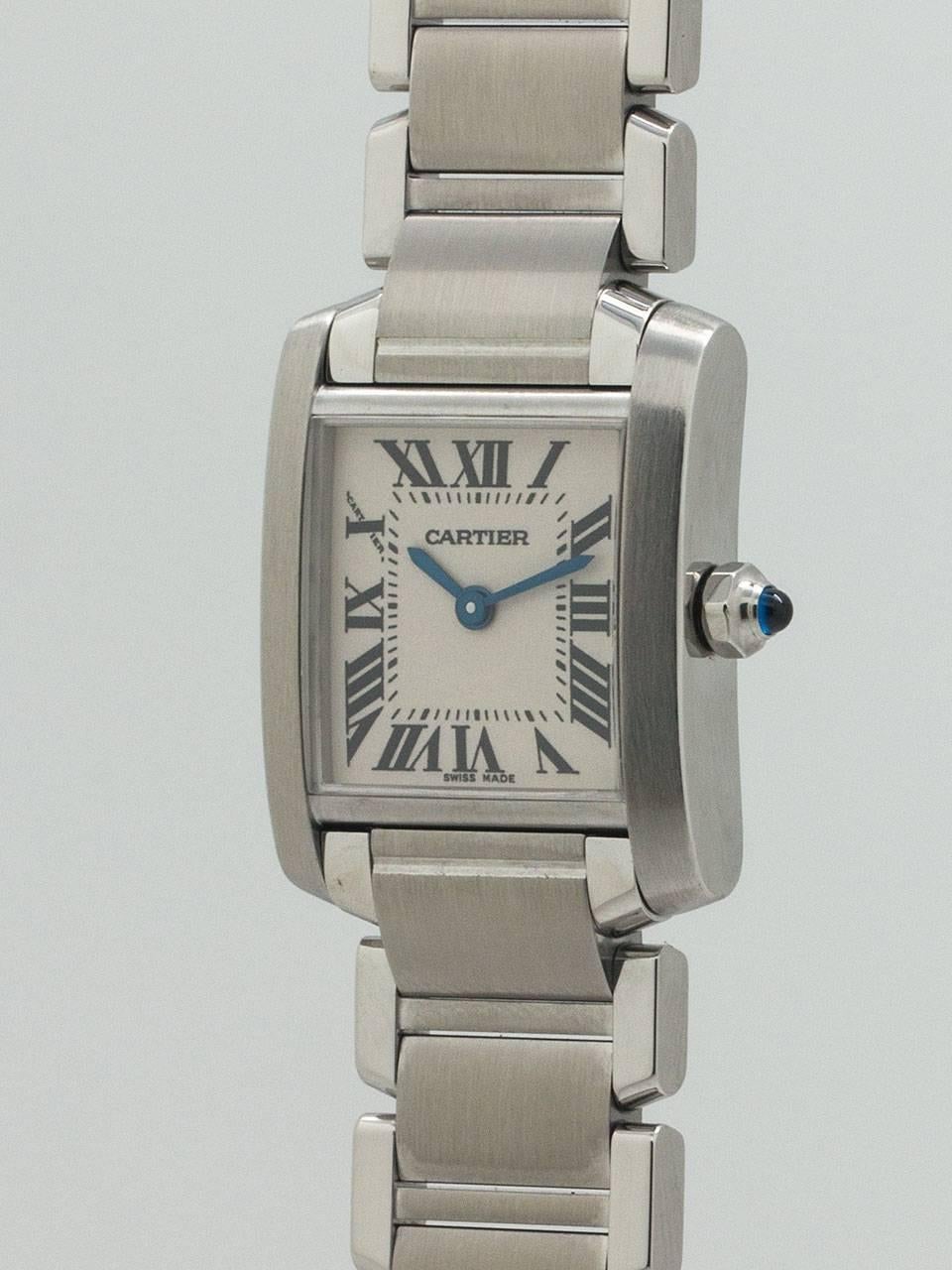 Cartier Lady's Stainless Steel Tank Francaise Quartz Wristwatch  In Excellent Condition In West Hollywood, CA