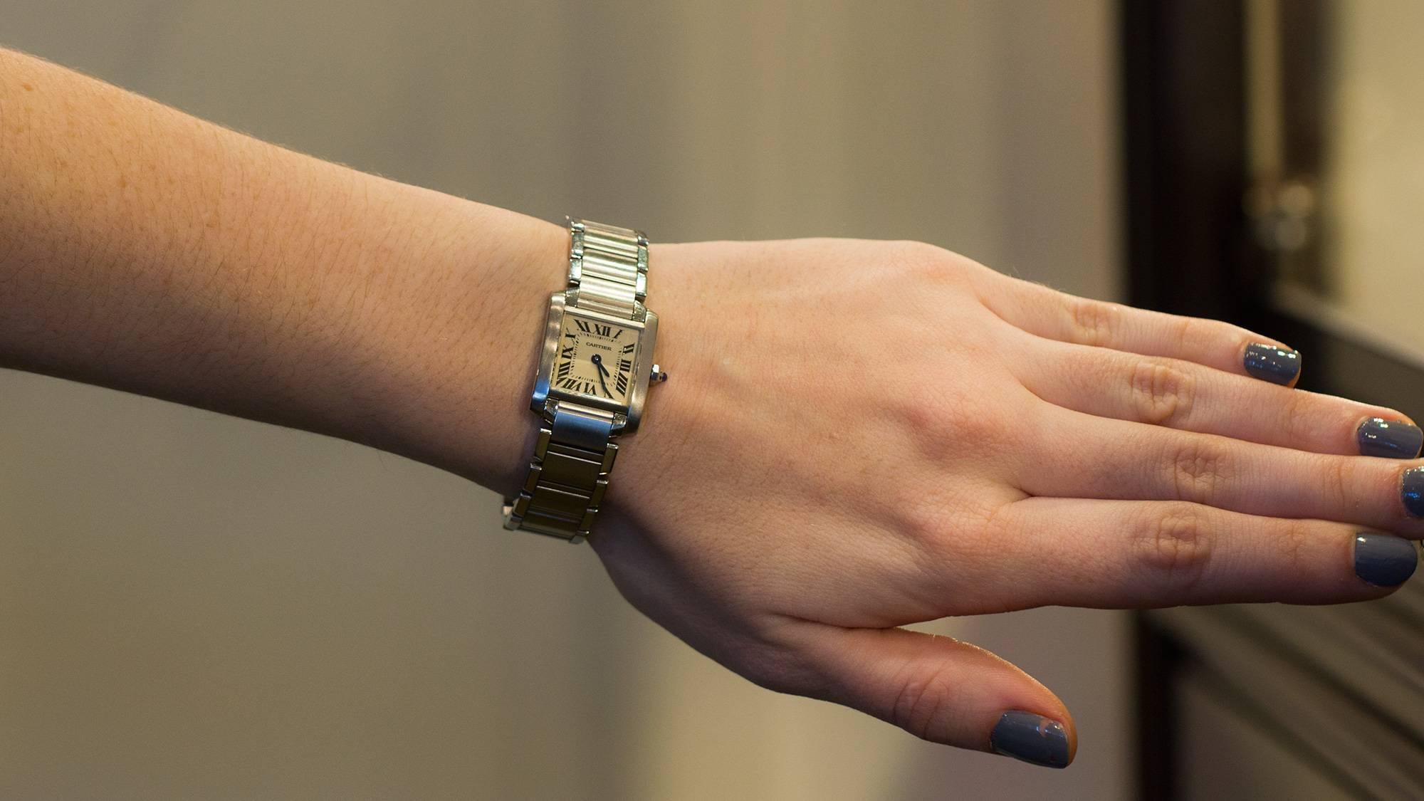 Cartier Lady's Stainless Steel Tank Francaise Quartz Wristwatch  2