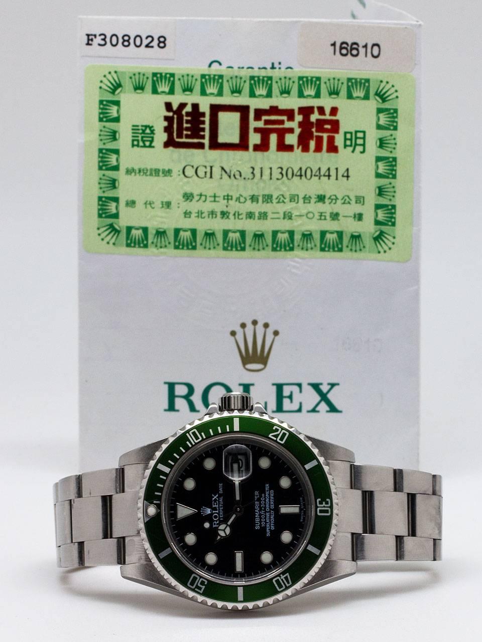 Rolex Stainless Steel Anniversary Submariner Wristwatch ref 16610T 1