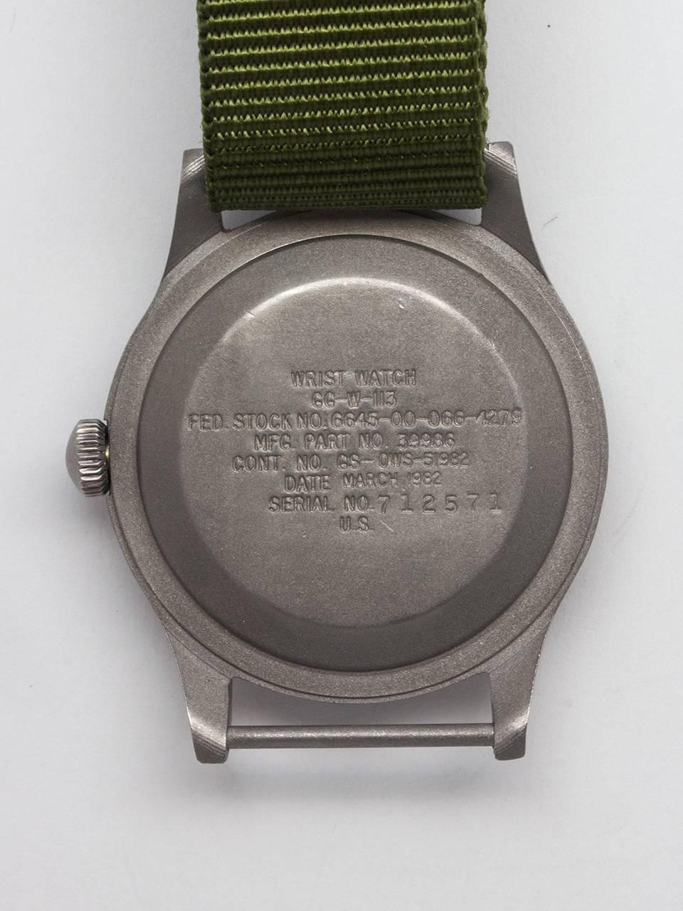 Hamilton US Military Issue Wristwatch c. 1982 In Excellent Condition In West Hollywood, CA