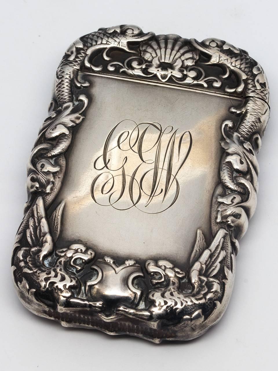 Women's Sterling Silver Art Nouveau Match Safe Pendant Necklace For Sale