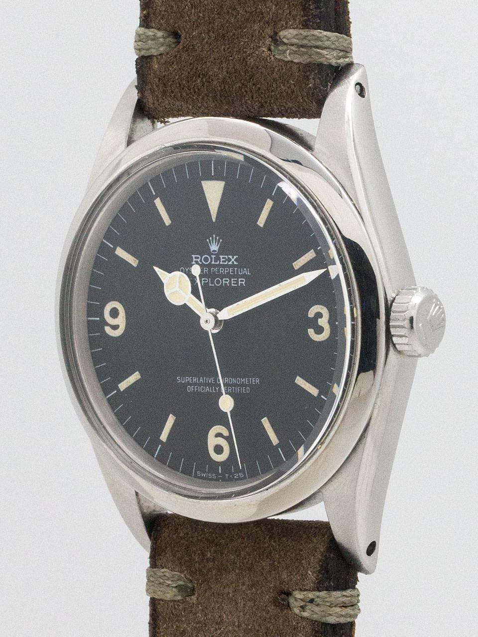 Rolex Stainless Steel Explorer 1 Wristwatch ref 1016 circa 1969 In Excellent Condition In West Hollywood, CA