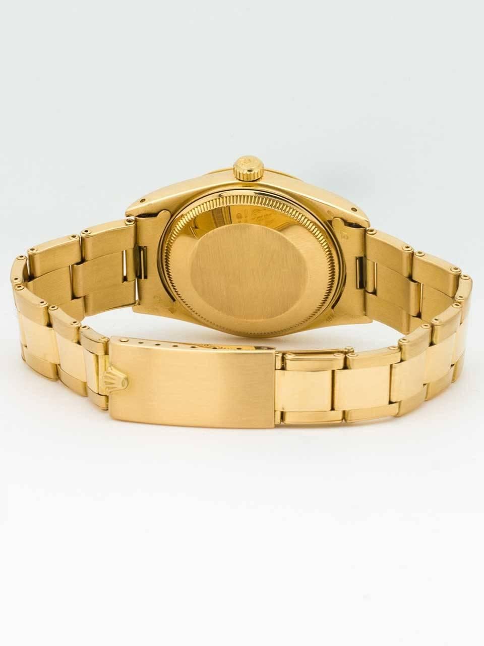 Men's Rolex Yellow Gold Oyster Perpetual Date Wristwatch Ref 15038