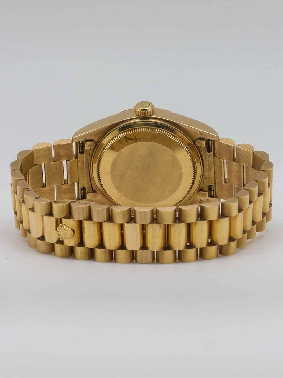 Men's Rolex Yellow Gold Day Date President Wristwatch Ref 18038 