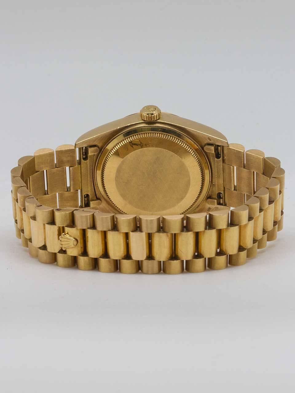 Men's Rolex Yellow Gold Day Date President Wristwatch Ref 18038