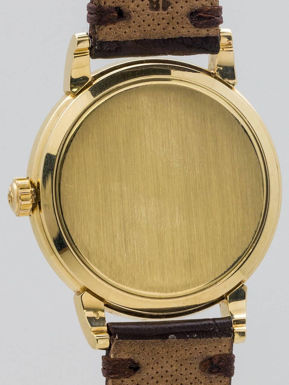 Women's or Men's Omega Yellow Gold Dress Model Wristwatch circa 1950s