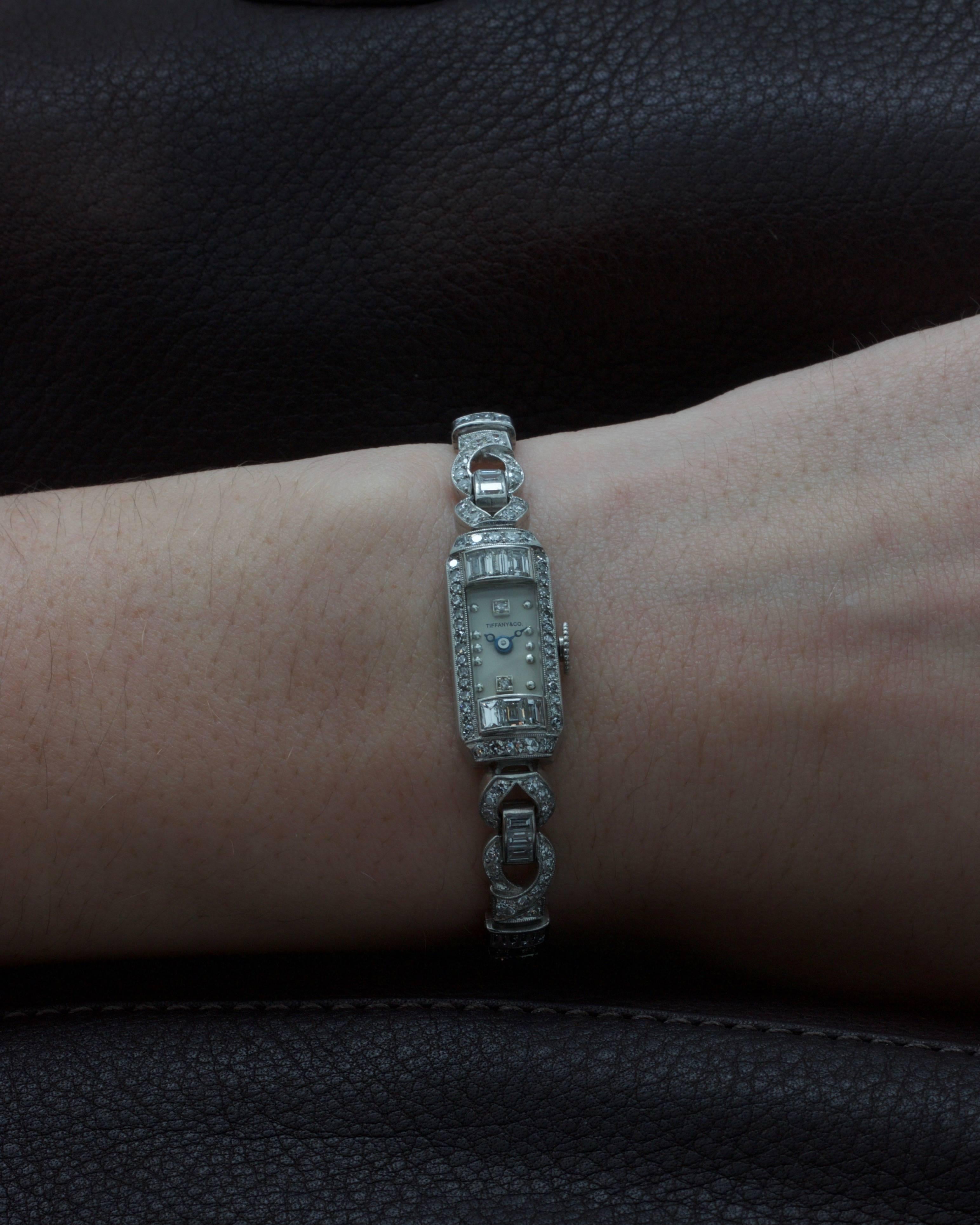 Tiffany & Co. Lady's Platinum Diamond Dress Wristwatch 1