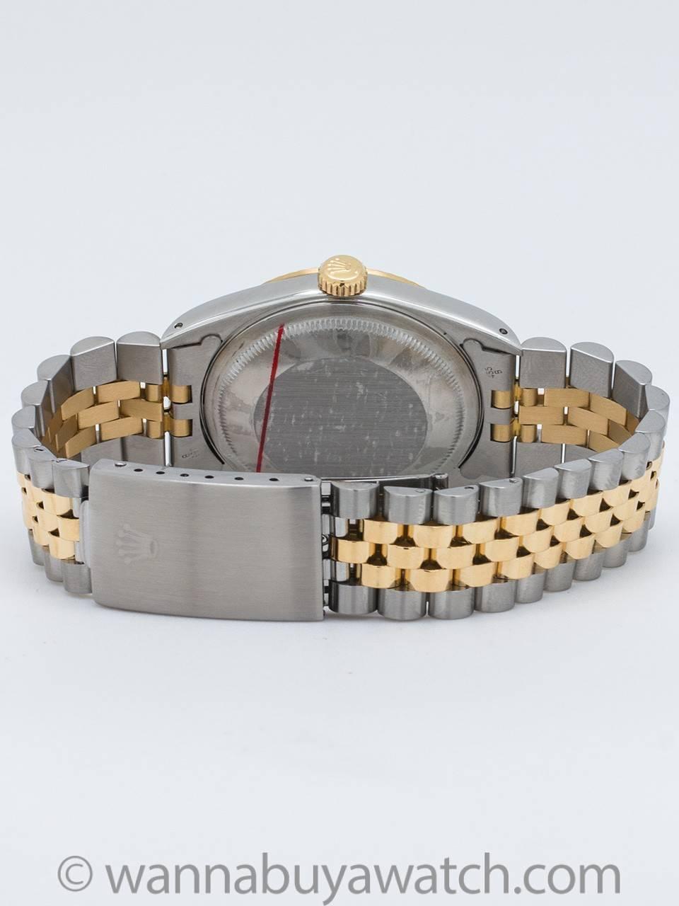Rolex Tiffany & Co. Yellow Gold Steel Datejust Wristwatch Ref 16233 1990 In Excellent Condition In West Hollywood, CA