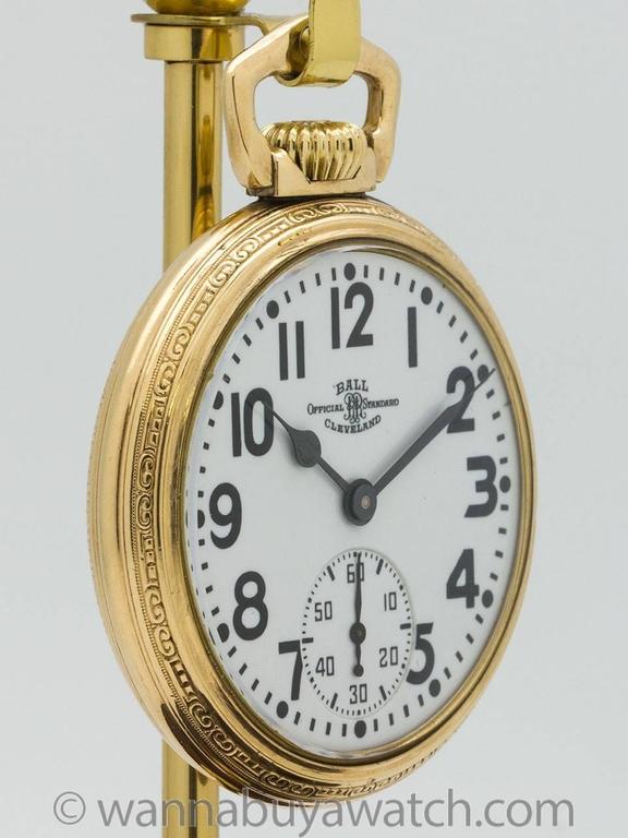 Hamilton Ball Yellow Gold Railroad Pocket Watch at 1stDibs railroad