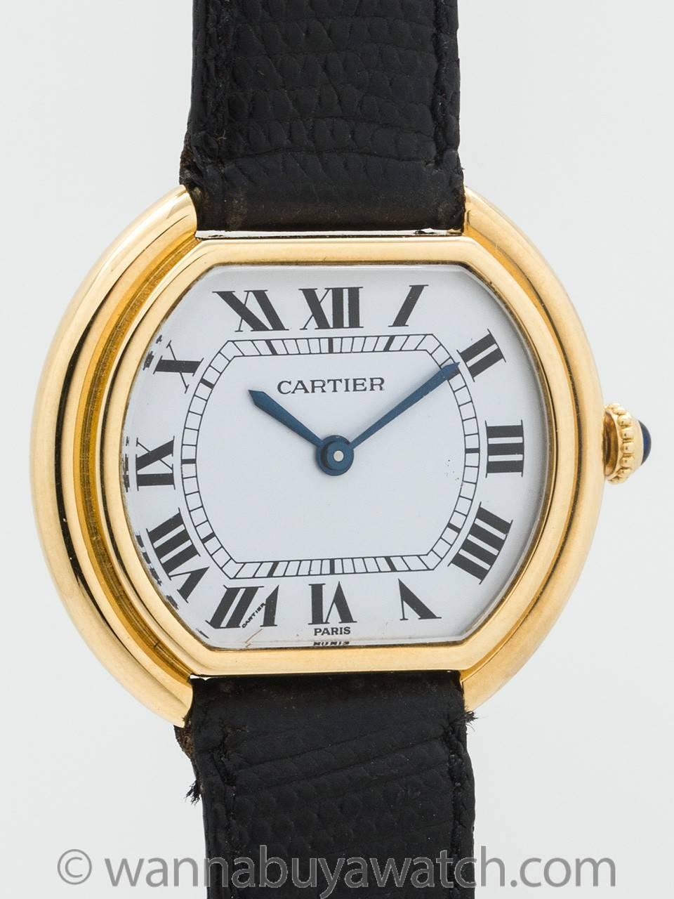 Cartier Yellow Gold Manual Wind “Ceinture” Wristwatch In Excellent Condition In West Hollywood, CA