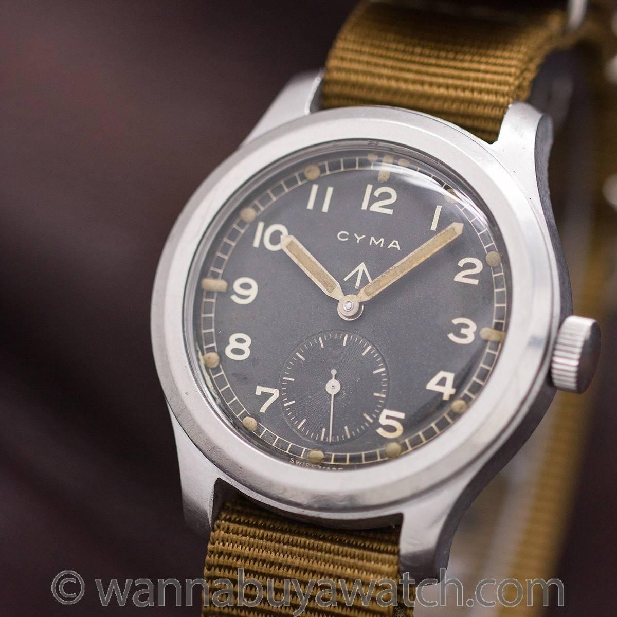 Cyma British Military WWII Broad Arrow Wristwatch In Excellent Condition In West Hollywood, CA