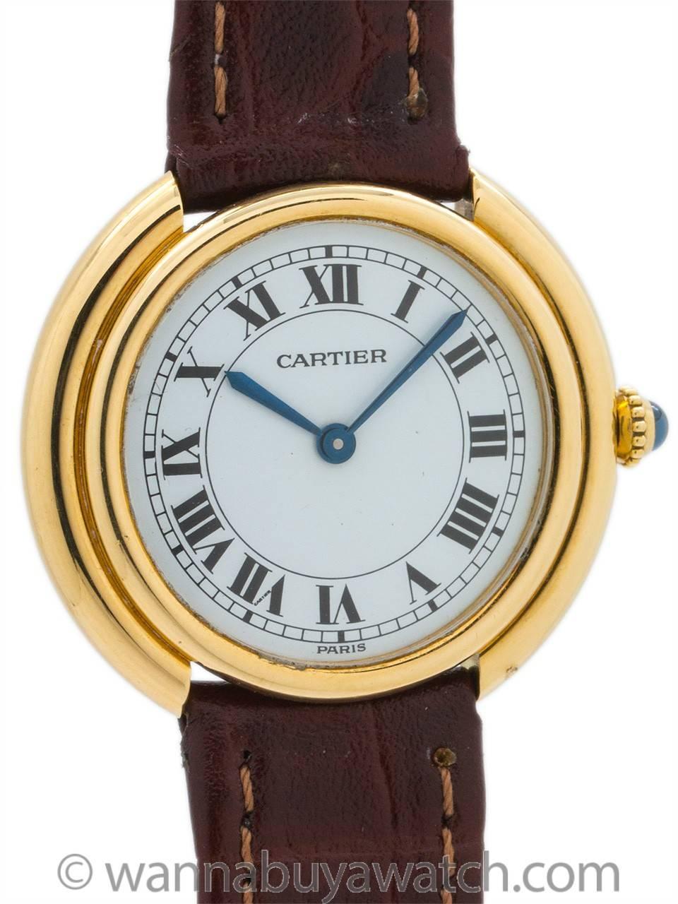 Art Deco  Cartier Yellow Gold Vendome Tank Wristwatch 