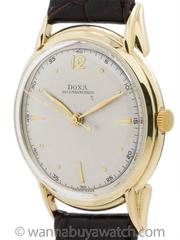 Doxa Yellow Gold Oversize Manual Wind Dress Model Wristwatch