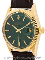 Rolex Yellow Gold Datejust Automatic Wristwatch Ref 1601 1970