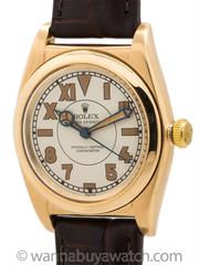 Rolex Yellow Gold Bubbleback Wristwatch Ref 3131 1940s
