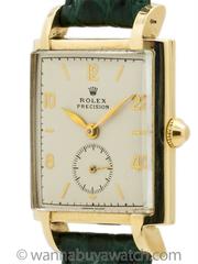 Rolex Yellow Gold Dress Model Wristwatch 1940s