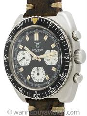 Croton Stainless Steel Oversized Diver’s Chronograph Wristwatch