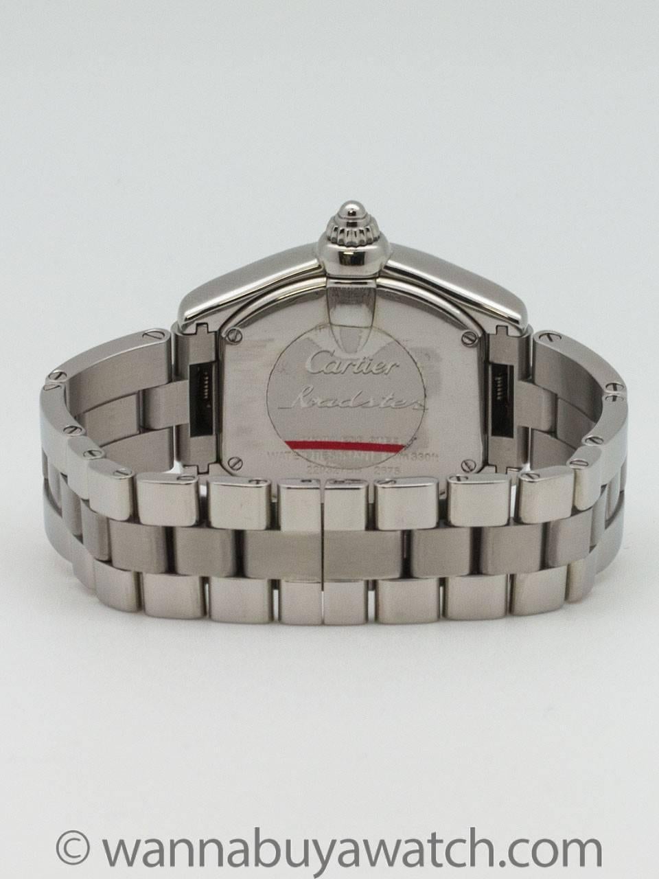 Cartier Ladies Stainless Steel Roadster Wristwatch In Excellent Condition For Sale In West Hollywood, CA
