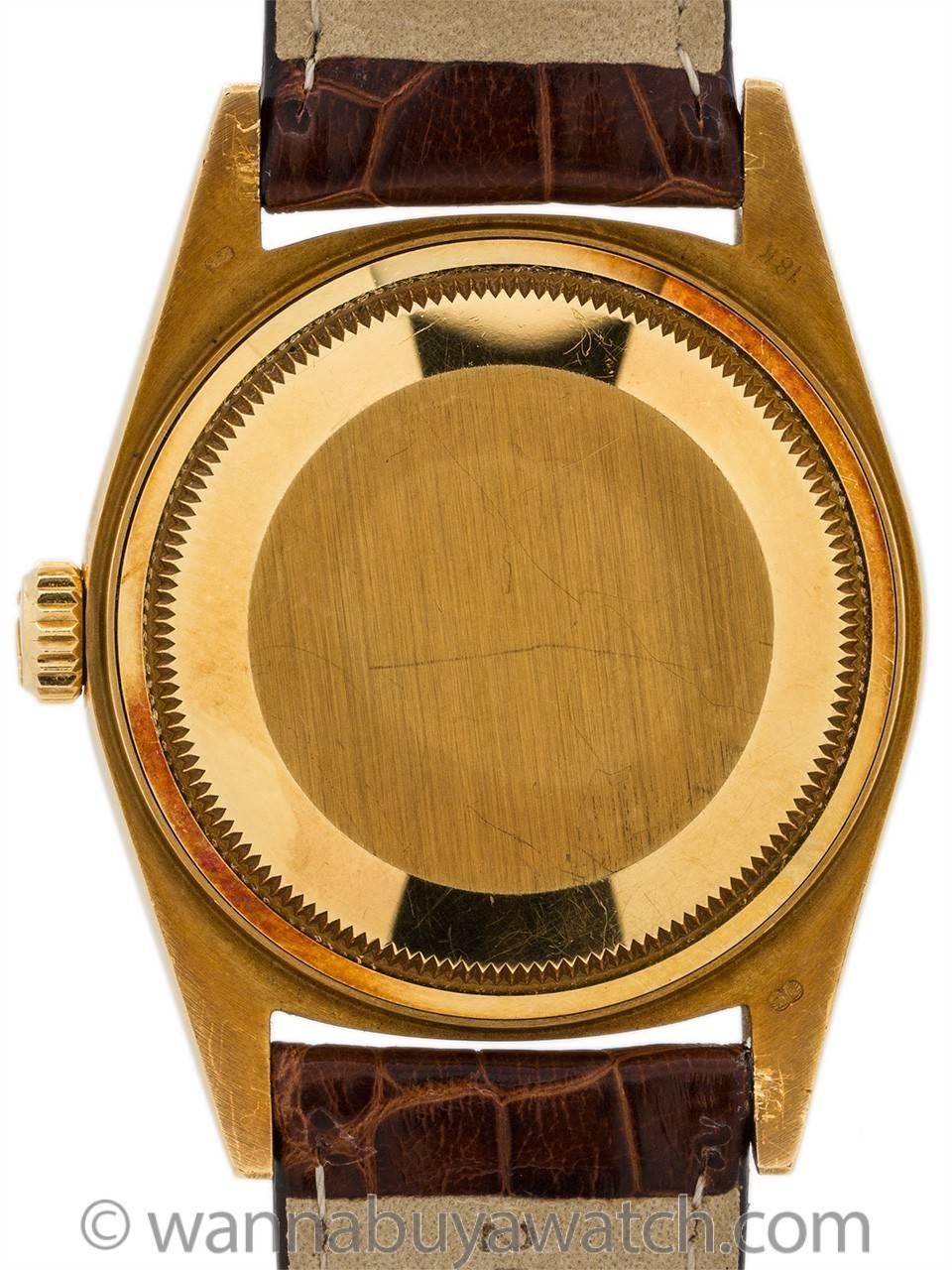 Modern Rolex Yellow Gold Enamel Dial Datejust Automatic Wristwatch Ref 16018 1987