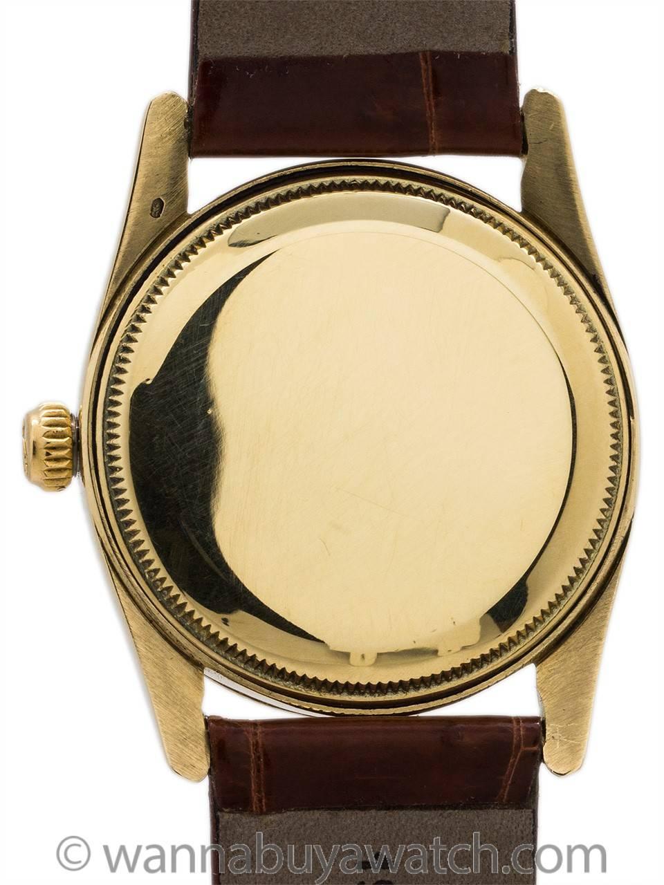 Modern Rolex Yellow Gold Oyster Bombe Wristwatch Ref 6593 1956
