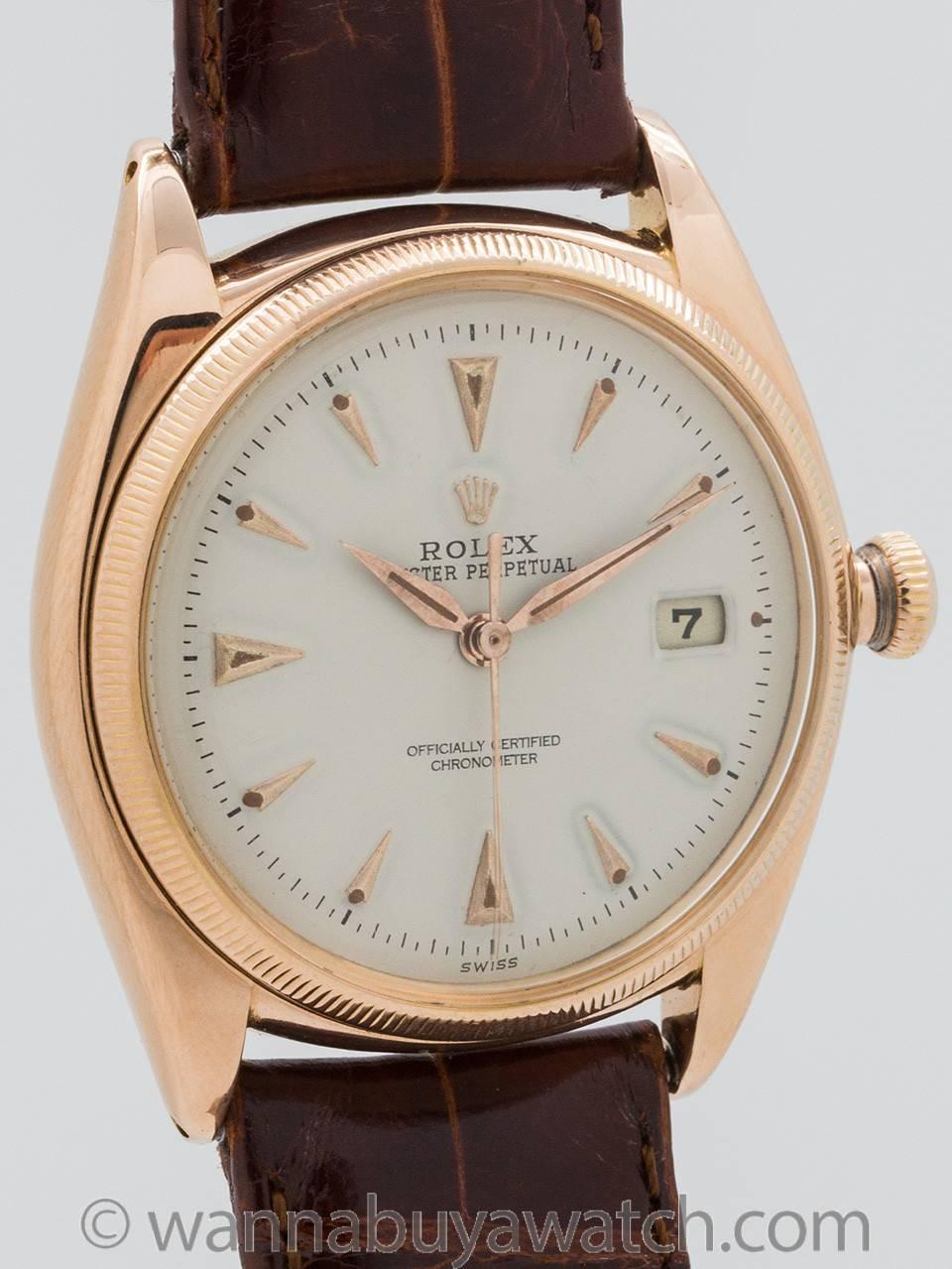 Modern Rolex Rose Gold Datejust Automatic Wristwatch circa 1957