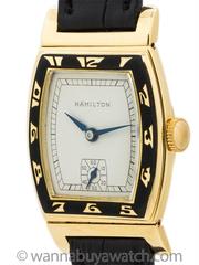 Hamilton Yellow Gold Art Deco Coronado Wristwatch