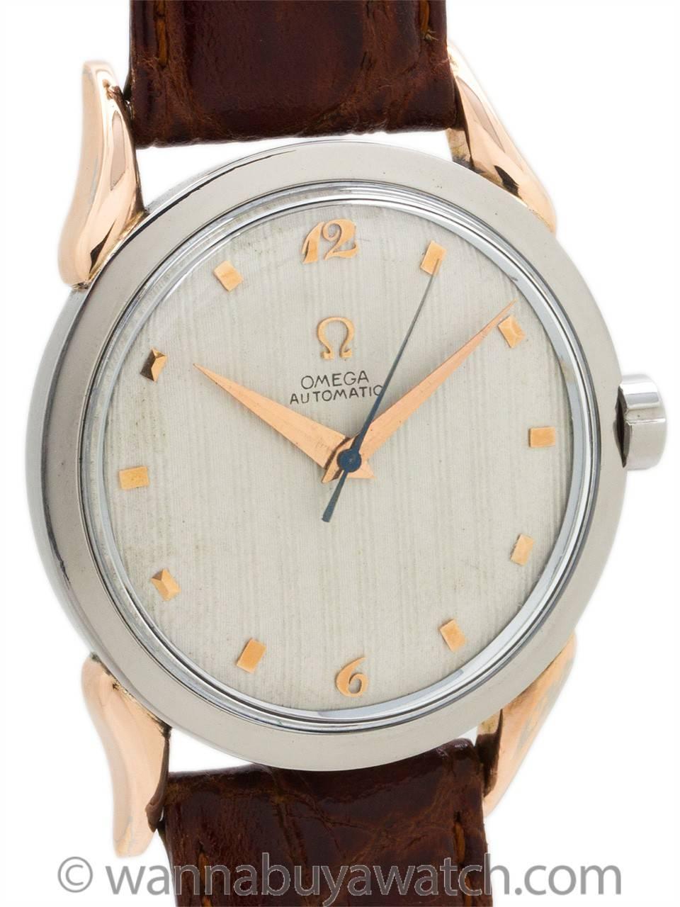 Retro Omega Rose Gold Stainless Steel Automatic Wristwatch Ref 2597-1 