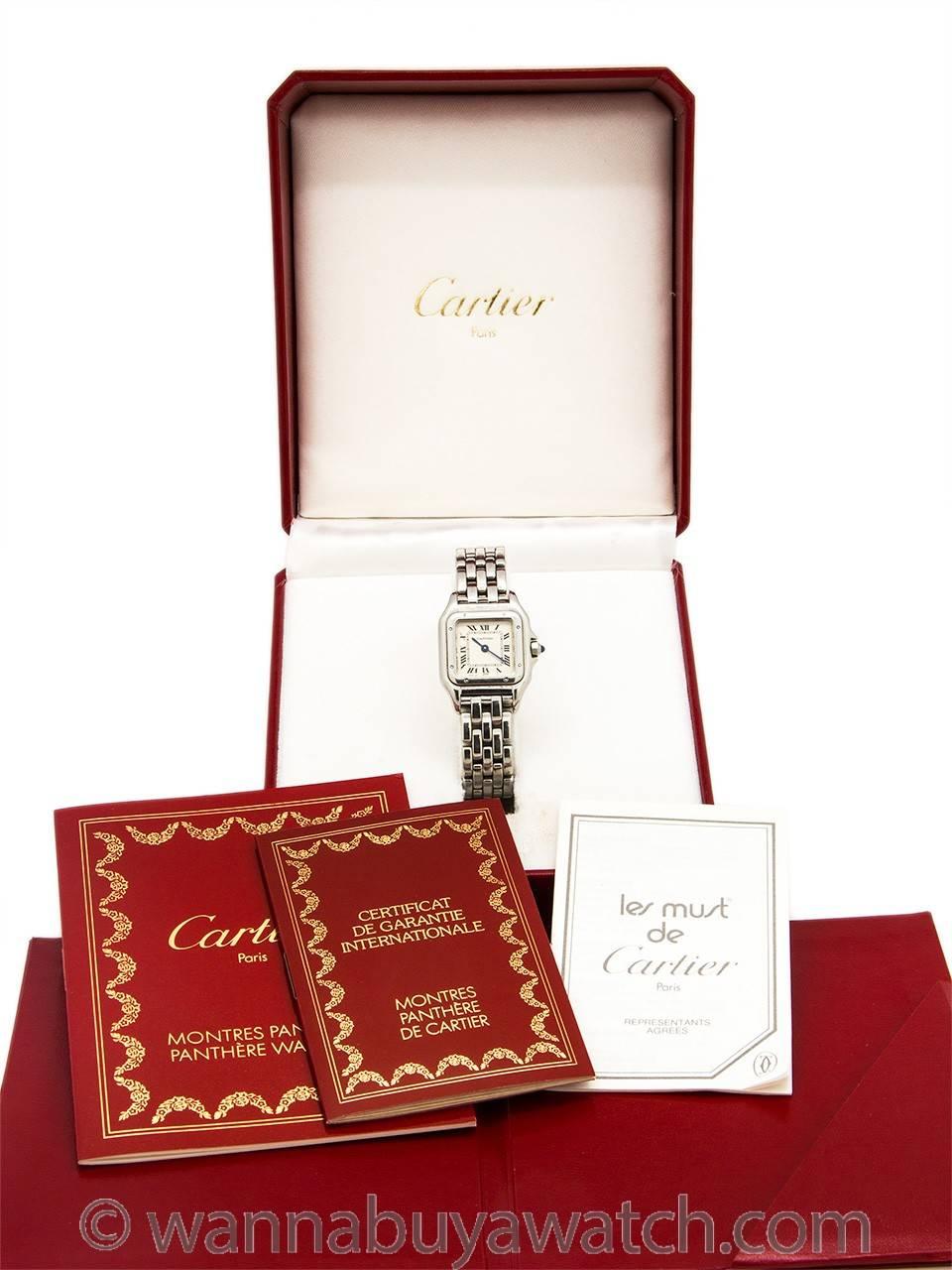 Women's Cartier Ladies Stainless Steel Panthere Quartz Wristwatch 