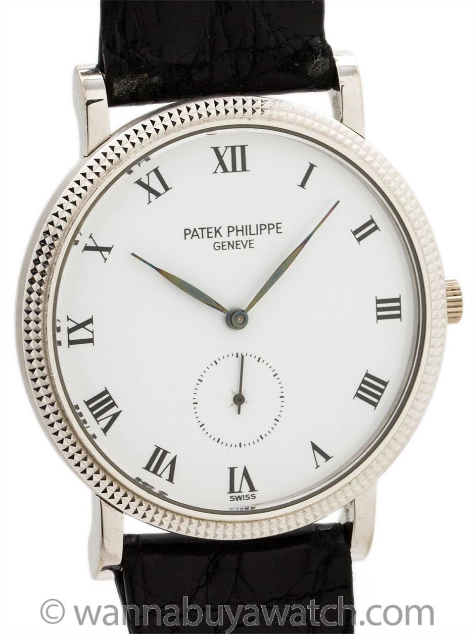 Modern Patek Philippe White Gold Hobnail Bezel Manual Wind Wristwatch Ref 3919