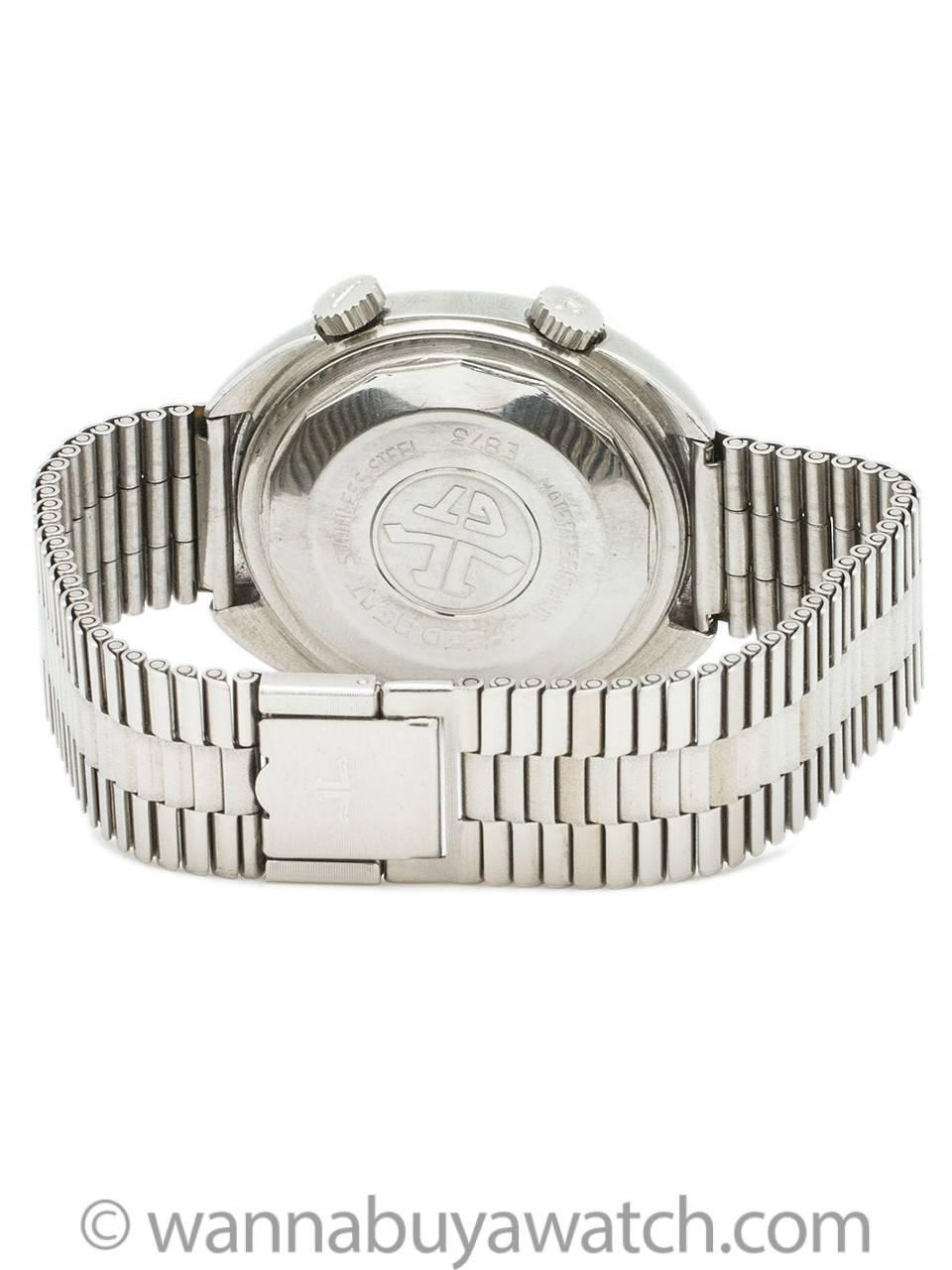 Men's Jaeger Lecoultre Stainless Steel Alarm Automatic Bracelet Wristwatch Ref E873 