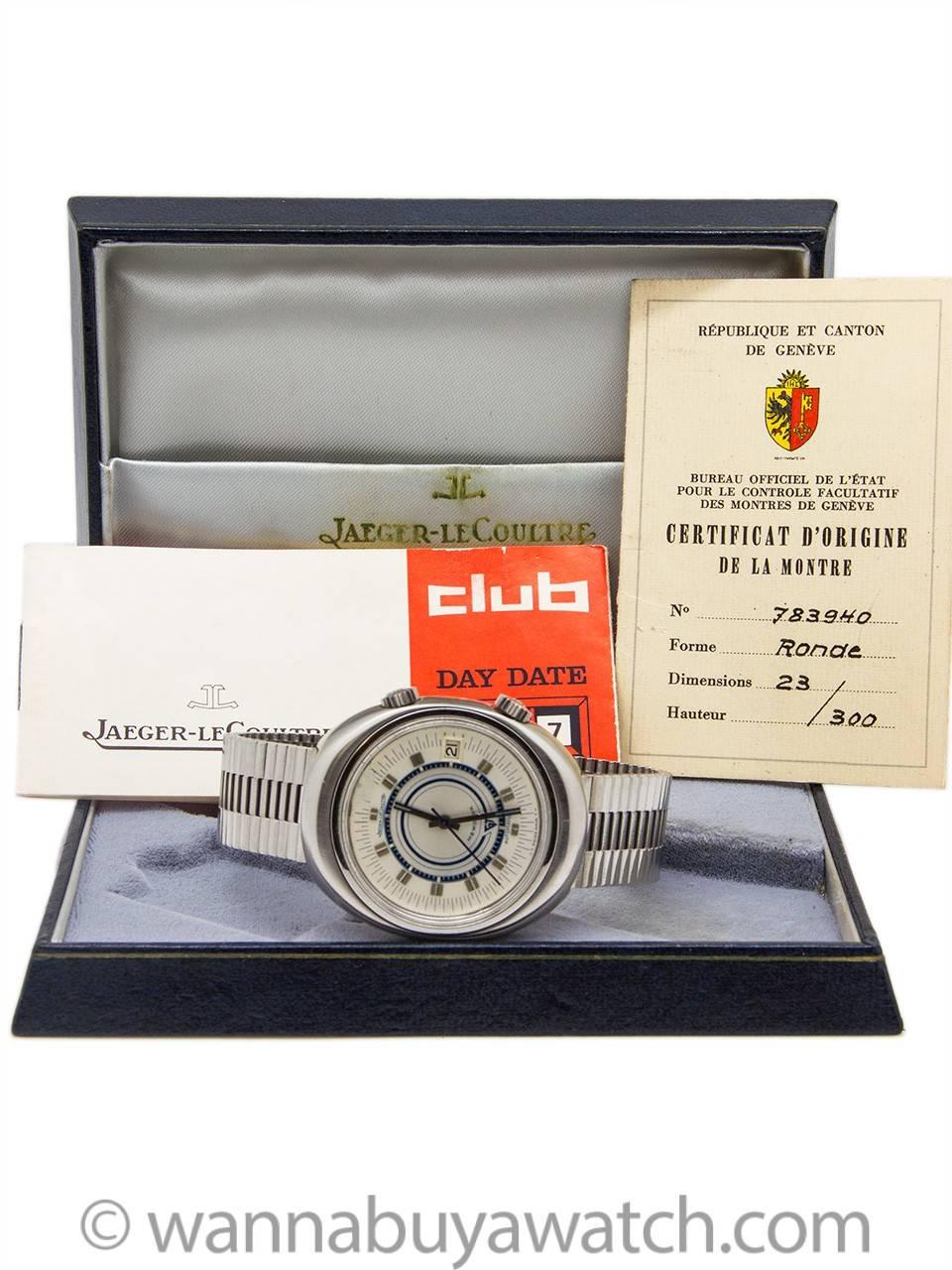 Jaeger Lecoultre Stainless Steel Alarm Automatic Bracelet Wristwatch Ref E873  2