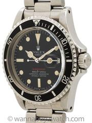 Rolex Stainless Steel "Red” Submariner Wristwatch Ref 1680 1971