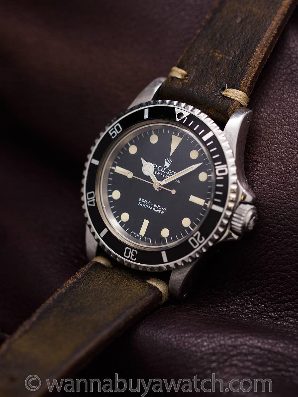 Men's Rolex  Stainless Steel Submariner Wristwatch Ref 5513 1978