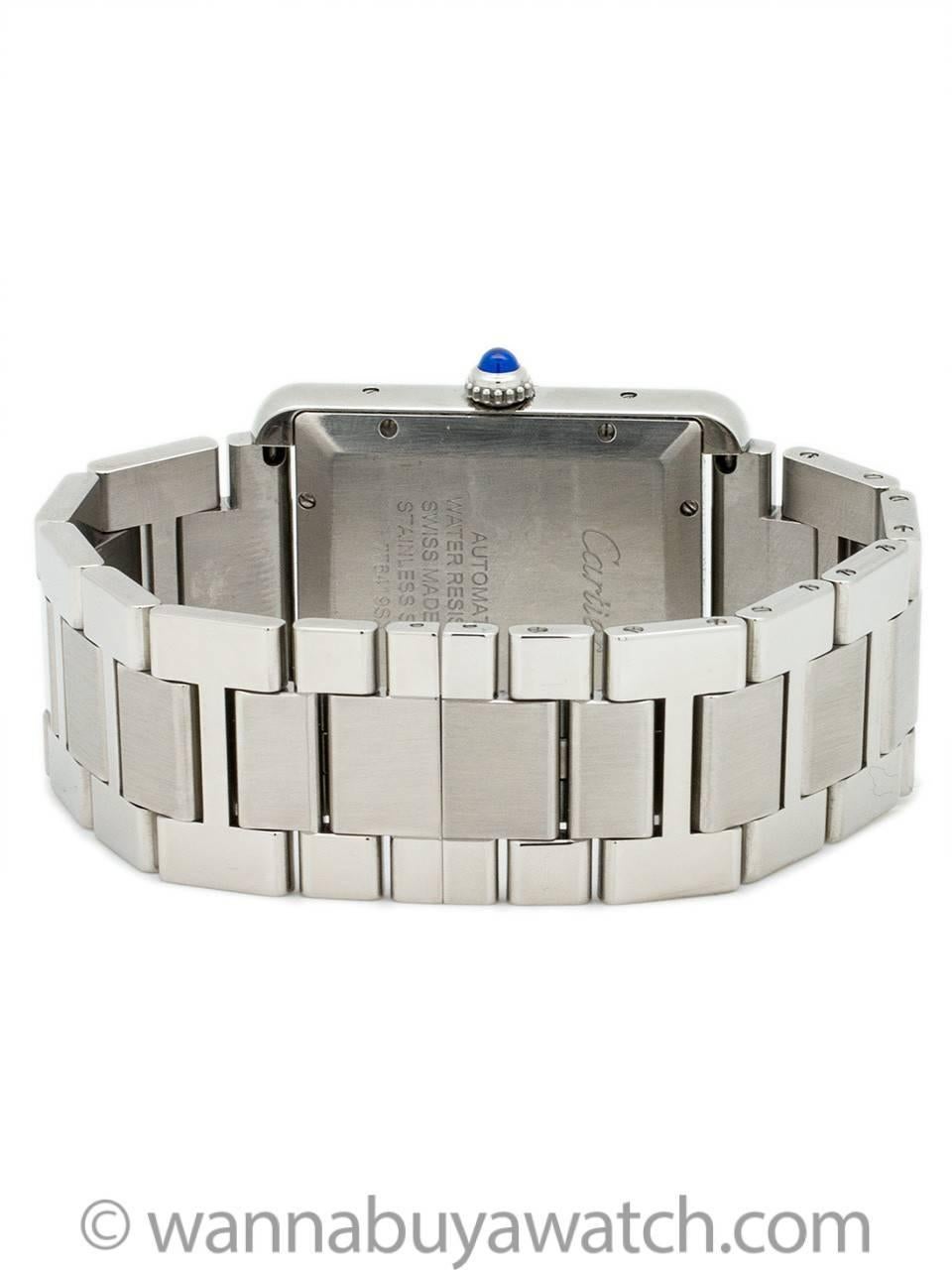 Cartier Tank Solo XL Stainless Steel circa 2010+ In Excellent Condition In West Hollywood, CA