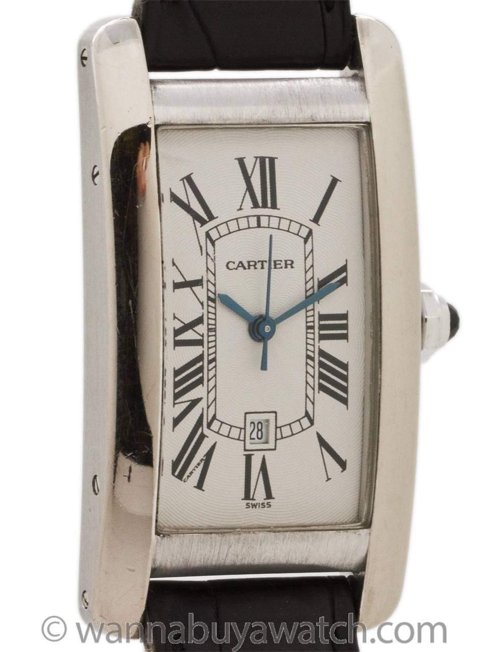 Cartier Tank Americaine 18K WG Automatic ref 1726 circa 1990’s In Excellent Condition In West Hollywood, CA