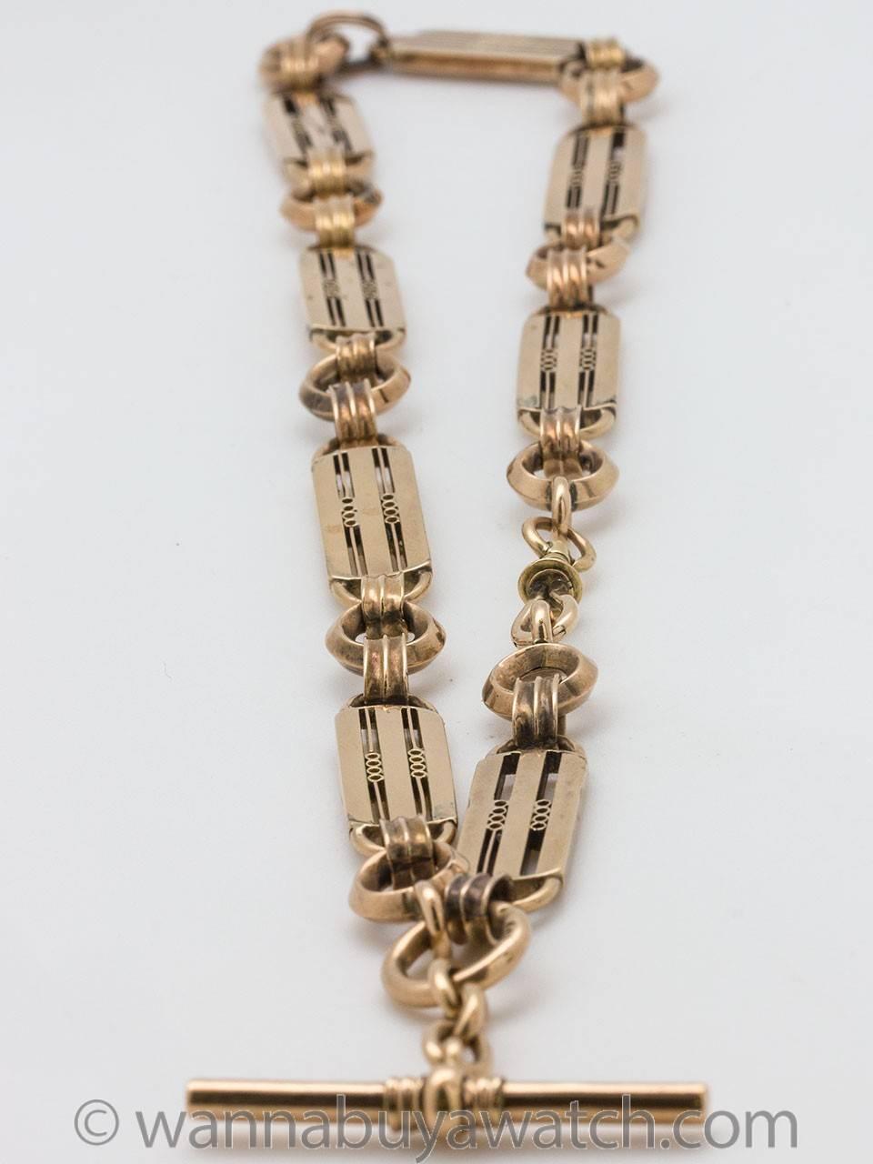 Edwardian Pocketwatch Chain Necklace 9k Gold circa 1900-1910