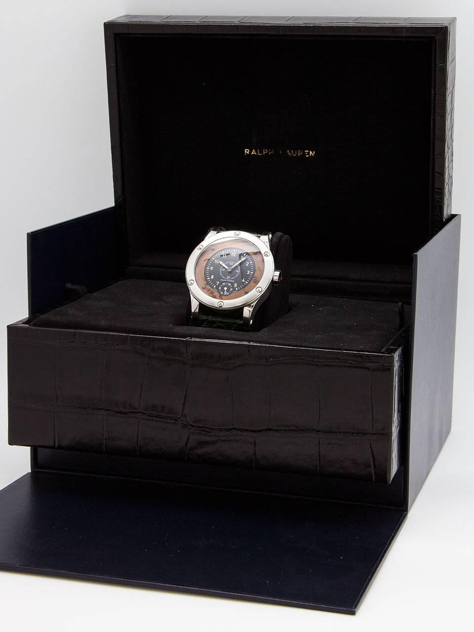 Ralph Lauren Stainless Steel Ltd Ed Sporting Automotive Manual Wristwatch, c2012 For Sale 1