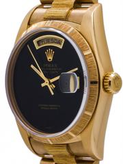 Rolex Yellow Gold Bark Onyx Dial Day Date Model 18048, circa 1980s