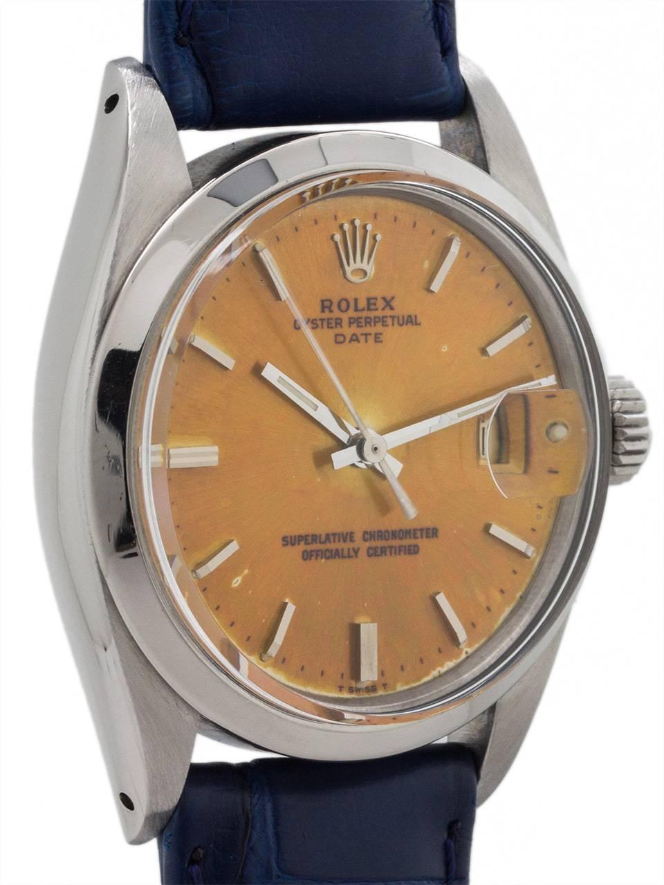 Modern Rolex Stainless Steel Oyster Perpetual Date Wristwatch Model 1500, circa 1965