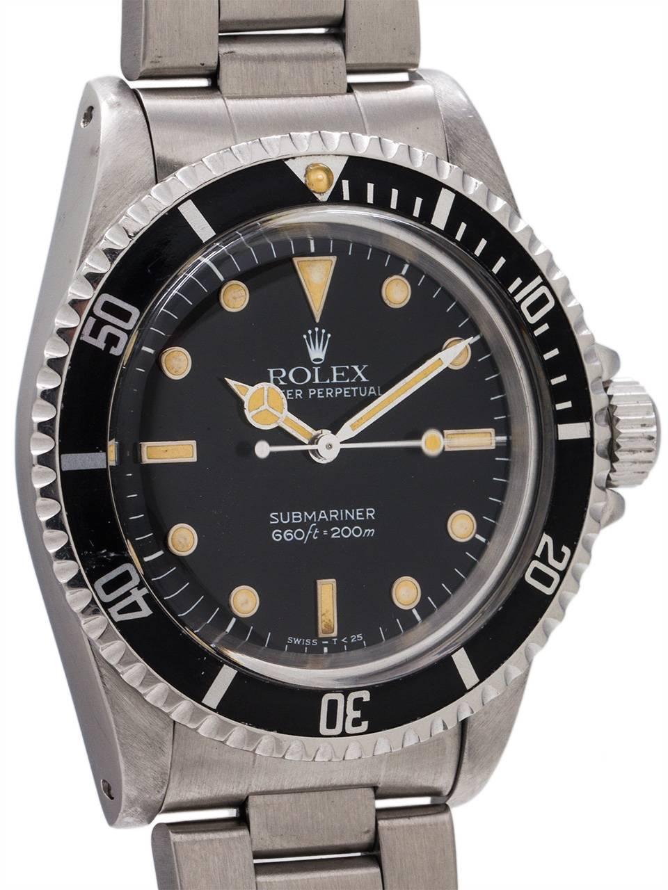 Modern Rolex Stainless Steel Submariner Self Winding Wristwatch Ref 5513, circa 1988