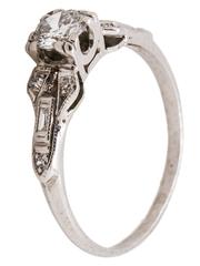 0.35 Carat Transitional Cut Diamond Platinum Engagement Ring