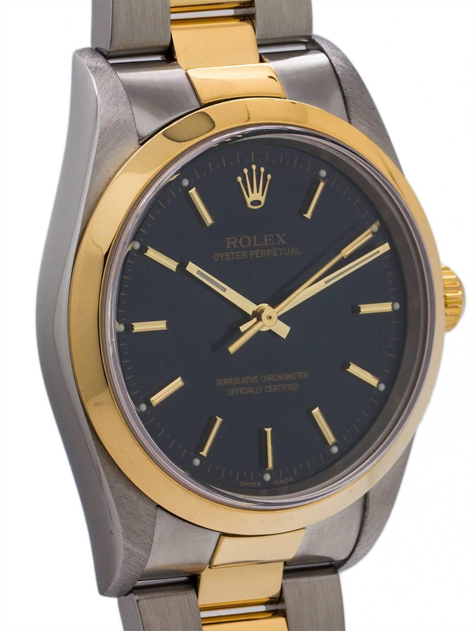 Modern Rolex Yellow Gold Stainless Steel Oyster Perpetual Wristwatch, circa 2003