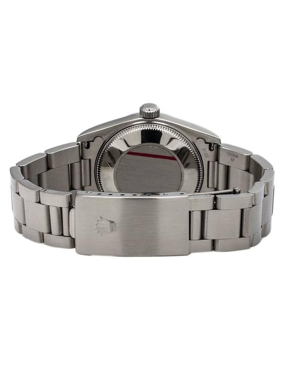 Rolex Stainless Steel Oyster Perpetual Ice Blue Wristwatch Ref 77080 at