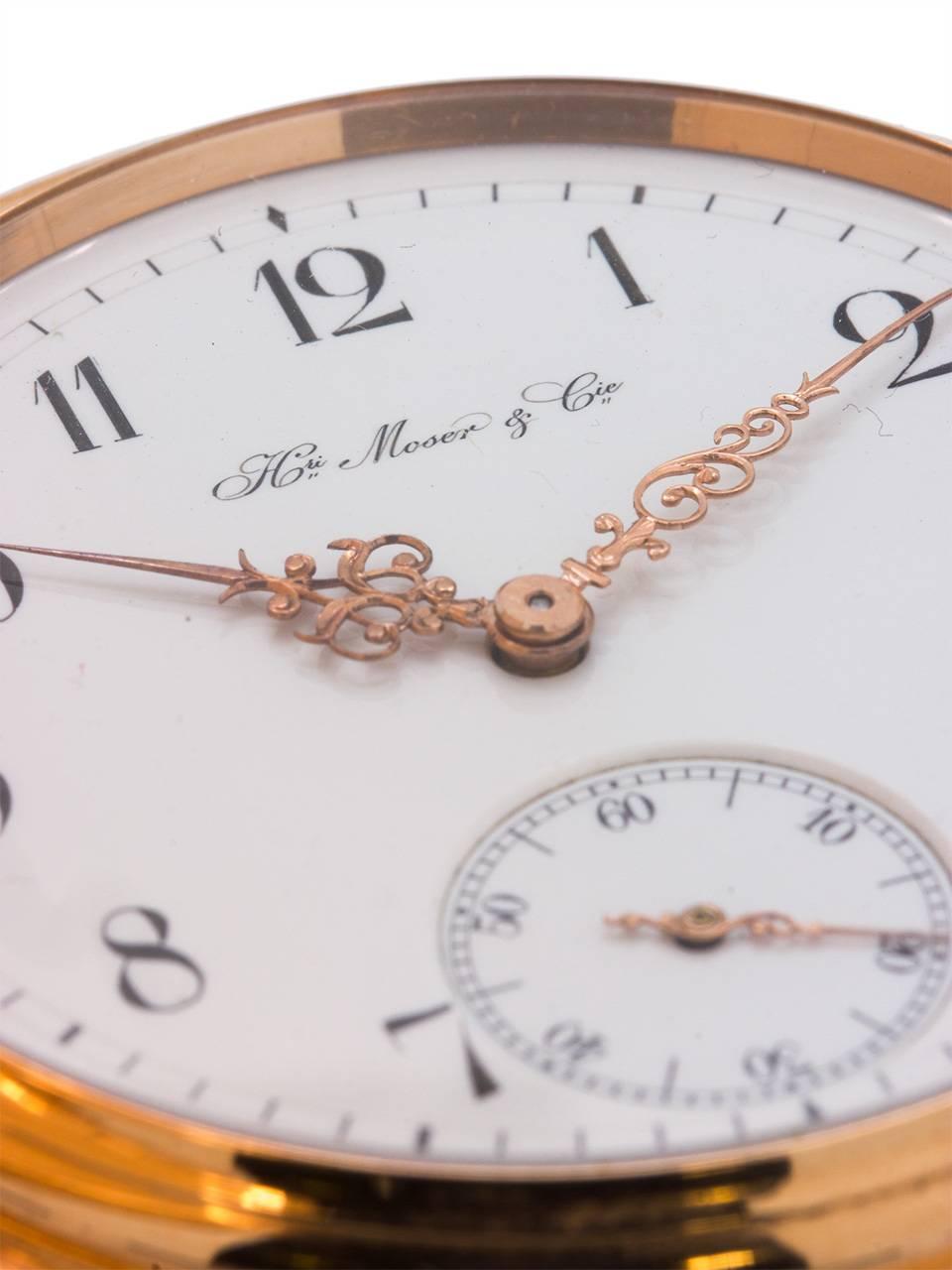 Men's Henry Moser Yellow Gold Hunting Case Pocket Watch, circa 1900
