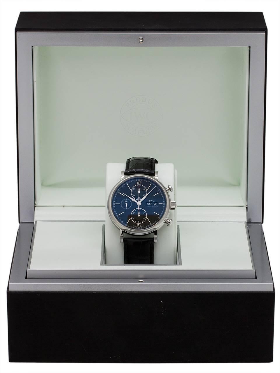 IWC Stainless Steel Portofino Chronograph Automatic Wristwatch Ref IW391008 1