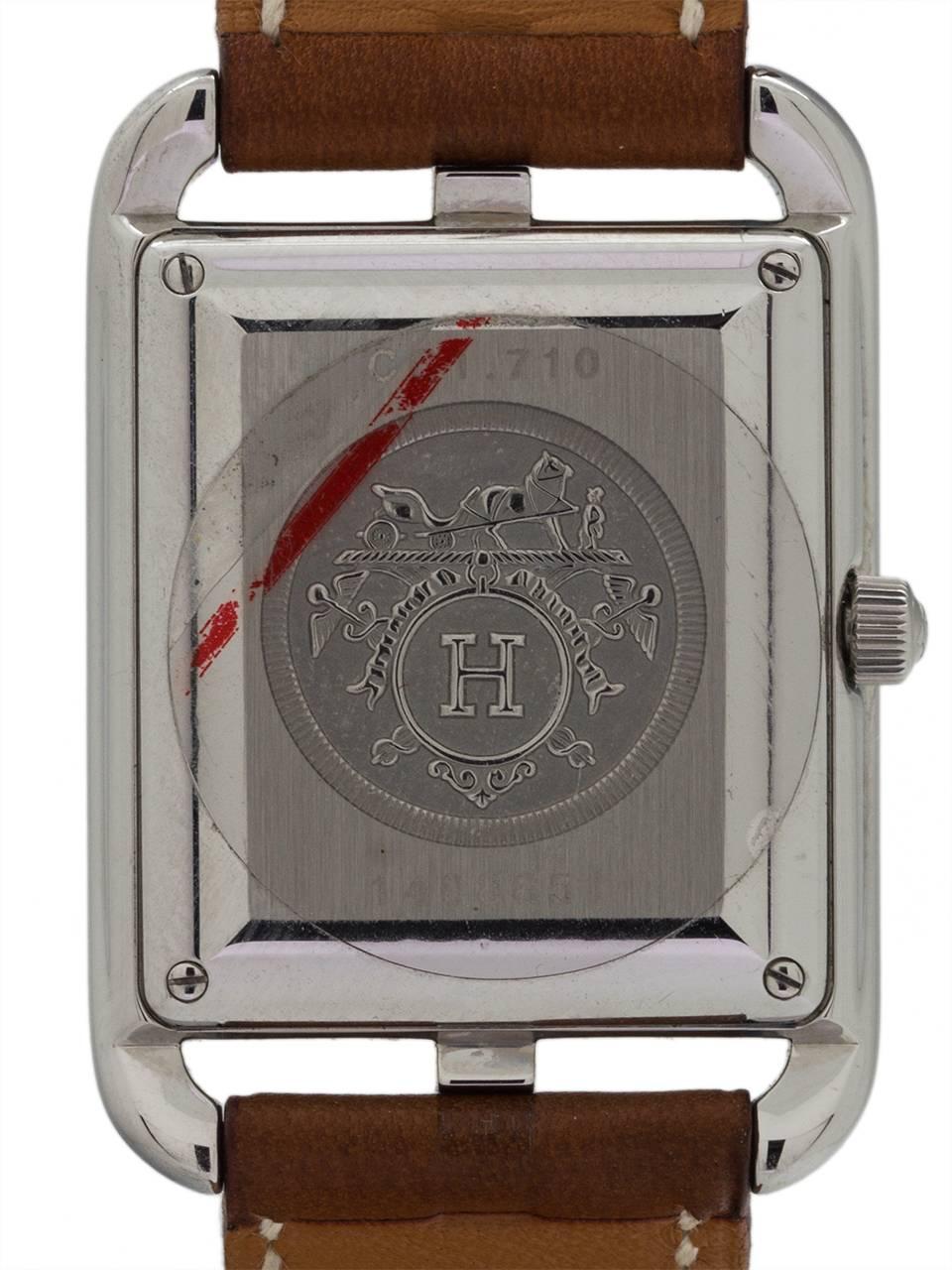 Hermes Stainless Steel Cape Cod Double Strap Wristwatch, circa 2000s 1