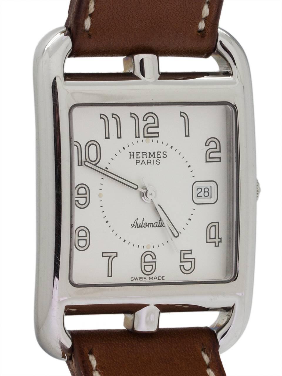 Men's Hermes Stainless Steel Cape Cod Double Strap Wristwatch, circa 2000s
