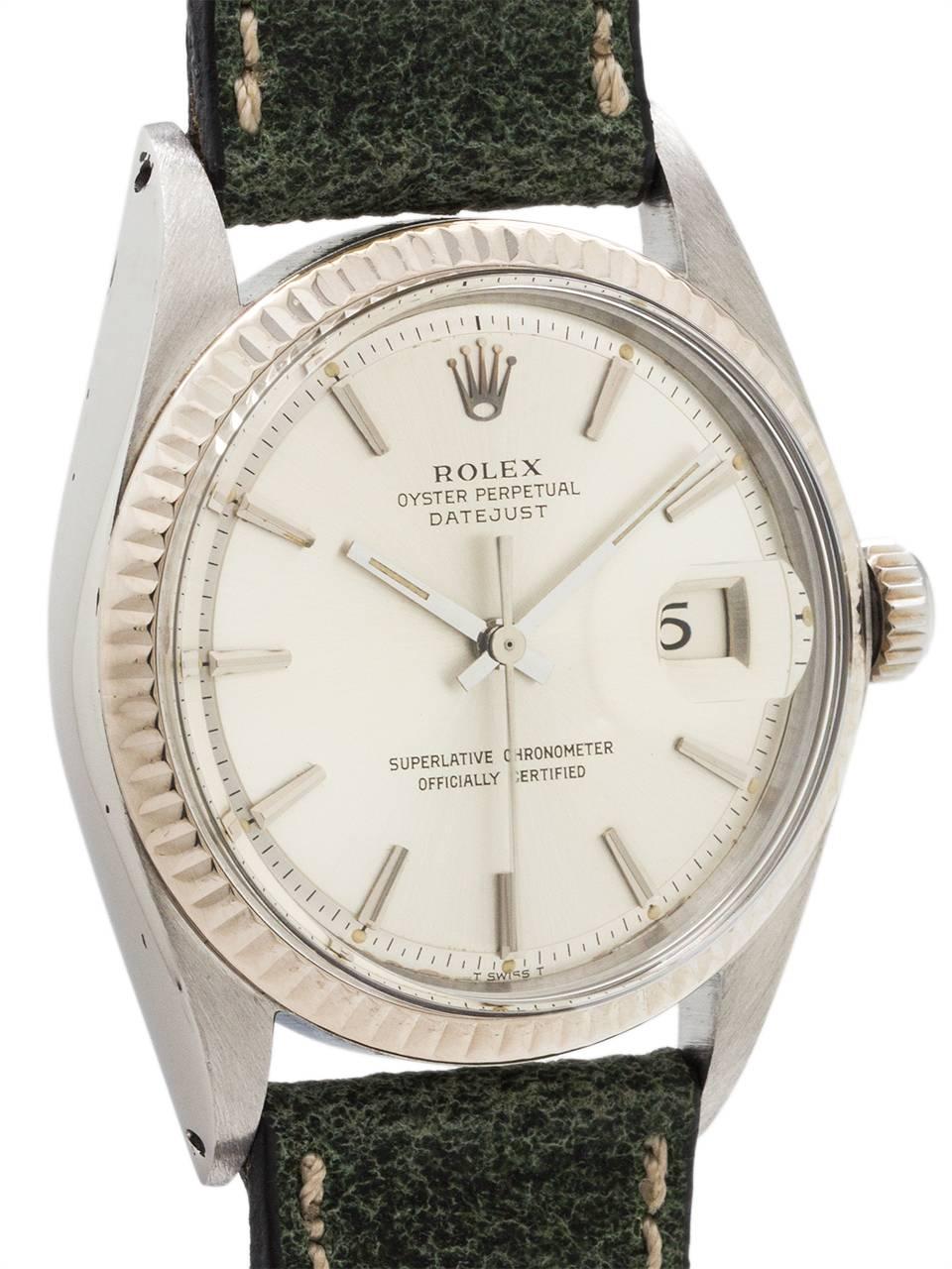 Aesthetic Movement Rolex Yellow Gold Stainless Steel Datejust Ref 1601, circa 1970 For Sale