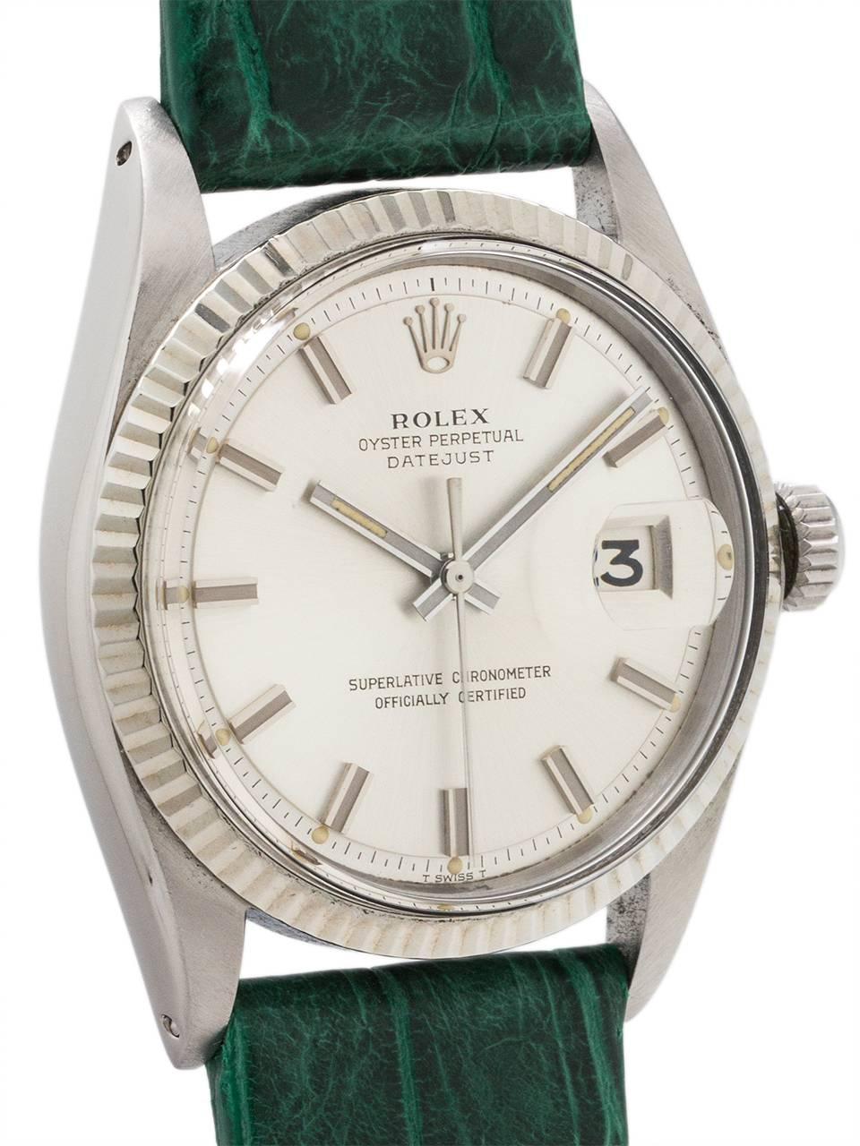 Rolex Stainless Steel Datejust Fat Boy Self Winding Wristwatch, Ref 1601 In Excellent Condition In West Hollywood, CA