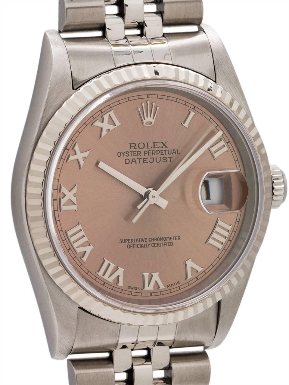 Modern Rolex Yellow Gold Stainless Steel Datejust Wristwatch Ref 16234, circa 1997
